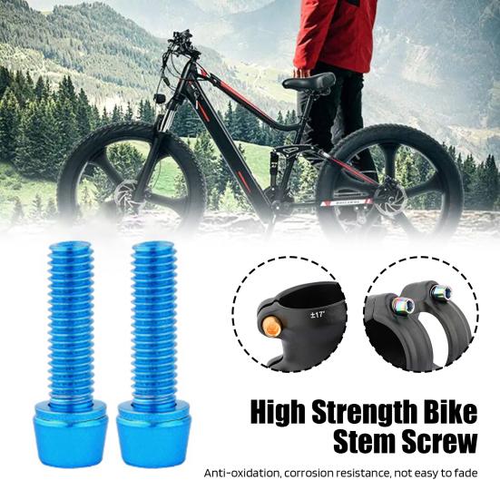 6Pcs Stainless Steel Bike Stem Bolt Heavy Duty Metal Colorful BMX MTB Road Mountain Bicycle Stem Screw Cycling Bike Accessories