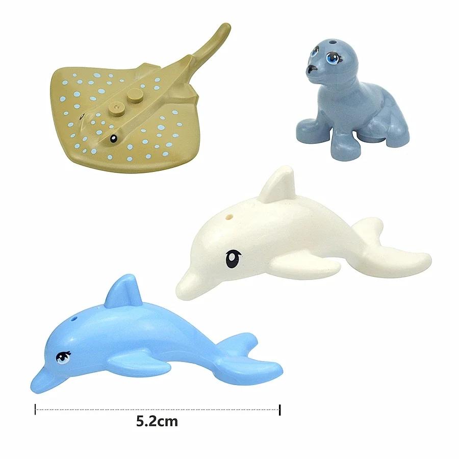 MOC Blocuri de Construcție Animale Particule Mici Scenă Tigru Oaie Rață Cal Balene Model Educațional Zoo Asamblat Cadou DIY Cărămizi Jucărie