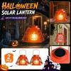 2-Pack Halloween Pumpkin with Built-in Panel for Outdoor Garden Decor