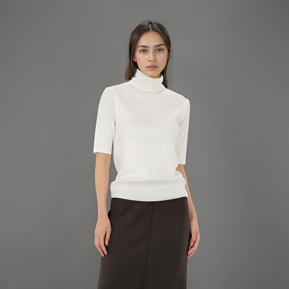 Acud Turtle Neck Ribbed Knit_Ivory Ivory/Free