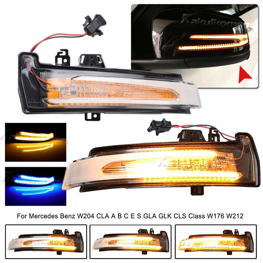 2pcs Dynamic Turn Signal LED Light Side Mirror Indicator For Mercedes Benz W204 CLA A B C E S GLA GLK CLS Class W176 W212 Bulbs 7