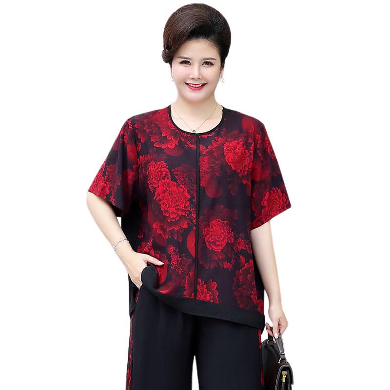 Xiaofu Women's Plus Size Summer Two-Piece Set