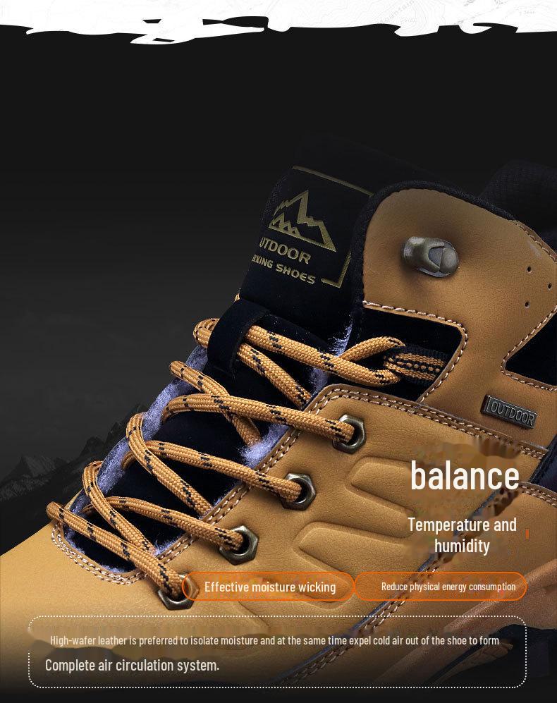 Wasserdichte, rutschfeste Winterwanderstiefel für Herren - Hohe, verdickte Schneeschuhe