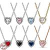 KlassisktHjärtformat Halsband 925 Silver Glänsande ZirkonHjärta Hänge Halsband Lyxigt Berlock Damers Utsökt Gåva