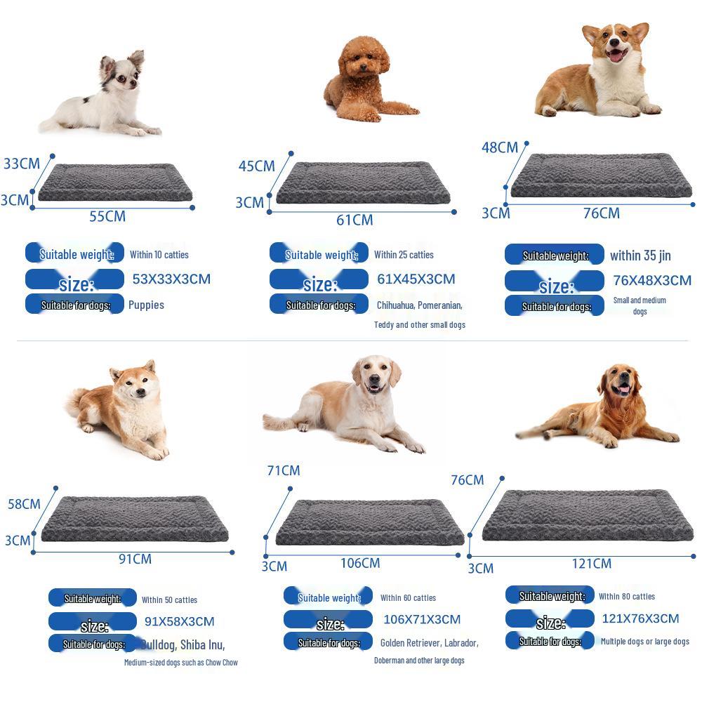 Summer Thin All-Season Pet Bed - Rose Velvet Double-Sided Mattress for Dogs & Cats