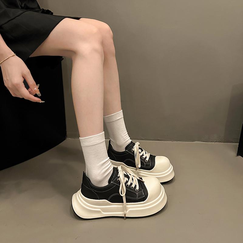Fashion Classic Large Size Thick-Sole Big Toe Sports Shoes INS Style Casual Vulcanized Shoes Round Toe Platform Height Increasing Shoes
