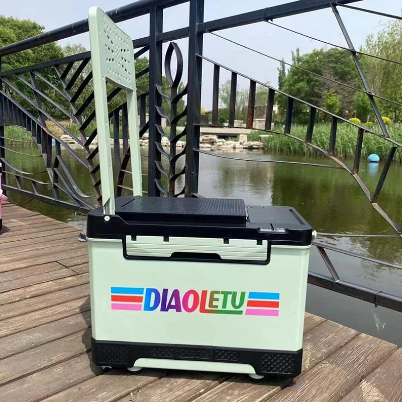 

Fishing Box 23L Four-Leg Retractable Large Capacity Fishing Box with Backrest Can Be Used As A Seat Fishing Gear Carp Fishing зелений