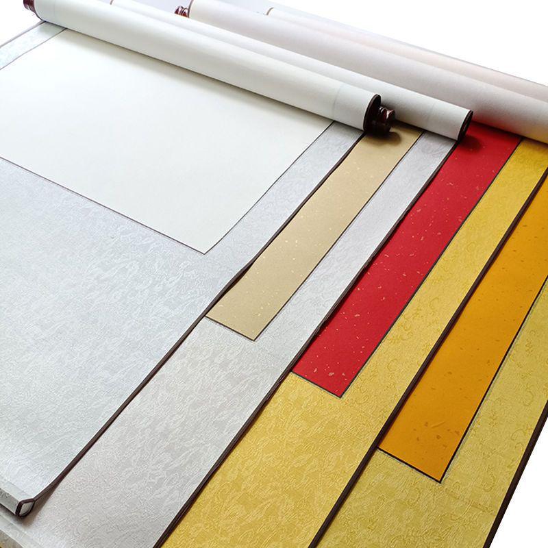 Silk Vertical Hanging Scroll for Calligraphy Painting, Semi-Raw Xuan Paper, Four-Six Foot, Half-Folded.