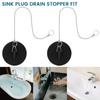 2Pcs Sink Plug Universal Rubber Drain Stopper with Round Beaded Chain 4.95/4cm Bath Sink Drain Stopper Plug for Bathtub Kitchen