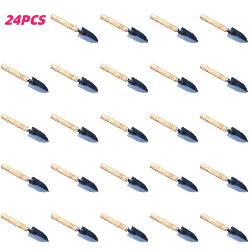 

24pcs Garden Flower Planting Shovel Set with Wooden Handle Durable Iron Garden Tool for Loosening Soil Digging Planting Flowers