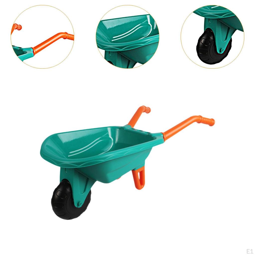 Beach Game Toy, Digging Sand Cart, with Single Wheel, Kids Gardening Wagon Sandpit for Girls