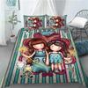 Santoro Gorjuss Anime Bella Ragazza Set Biancheria da Letto Camera da Letto Morbido Moderno Copriletto Copripiumino CopertaFedera