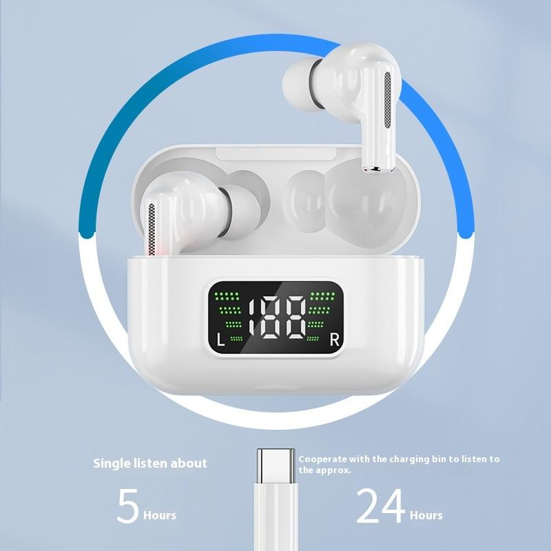 Bluetooth Headset, Digital Display In-ear True Wireless Sports Super Long Battery Life Noise Reduction Bluetooth Headset