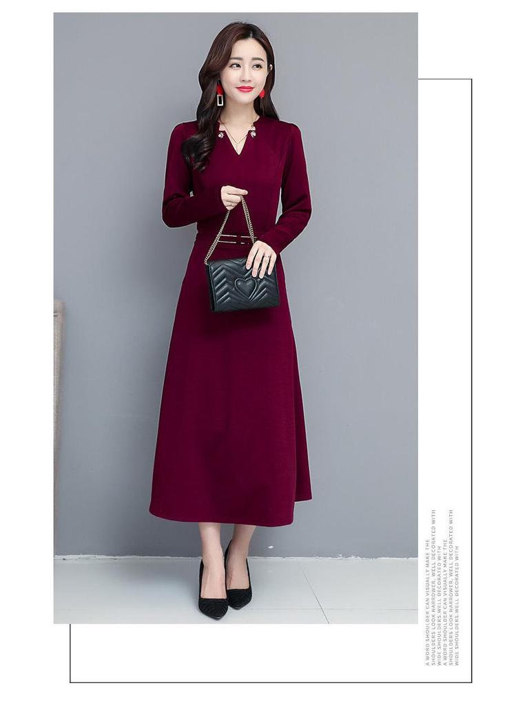 Elegant Women's Spring/Autumn Long Sleeve Wide-Leg Dress