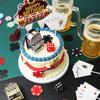 21 Pieces Casino Cake Decorations Set Mini Slot Toy Machine Poker Cake Topper Casino Happy Birthday Cake Topper
