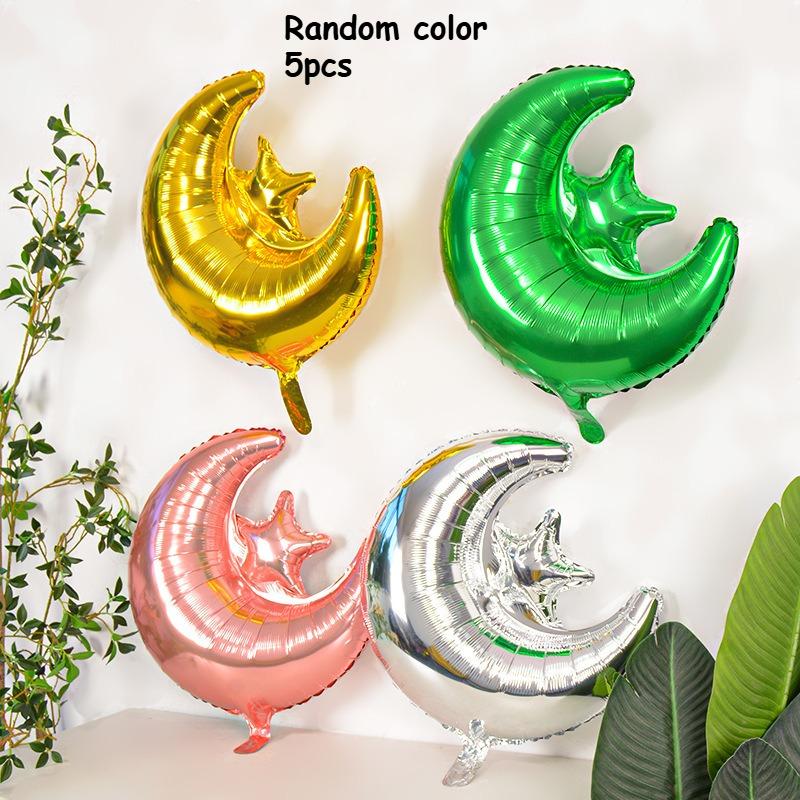

10/5pcs 22 inch Star Moon Integrated Aluminum Film Party Balloon, Decorated with Connected Star Moon Balloons, For decorating others