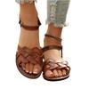 Summer flat woven elastic band retro women's sandals