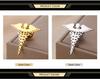Dawapara Caduceus Symbol Brooch Pin Medical Symbol Accessories Travelers Talisman Graduation Gift Stainless Steel Jewelry