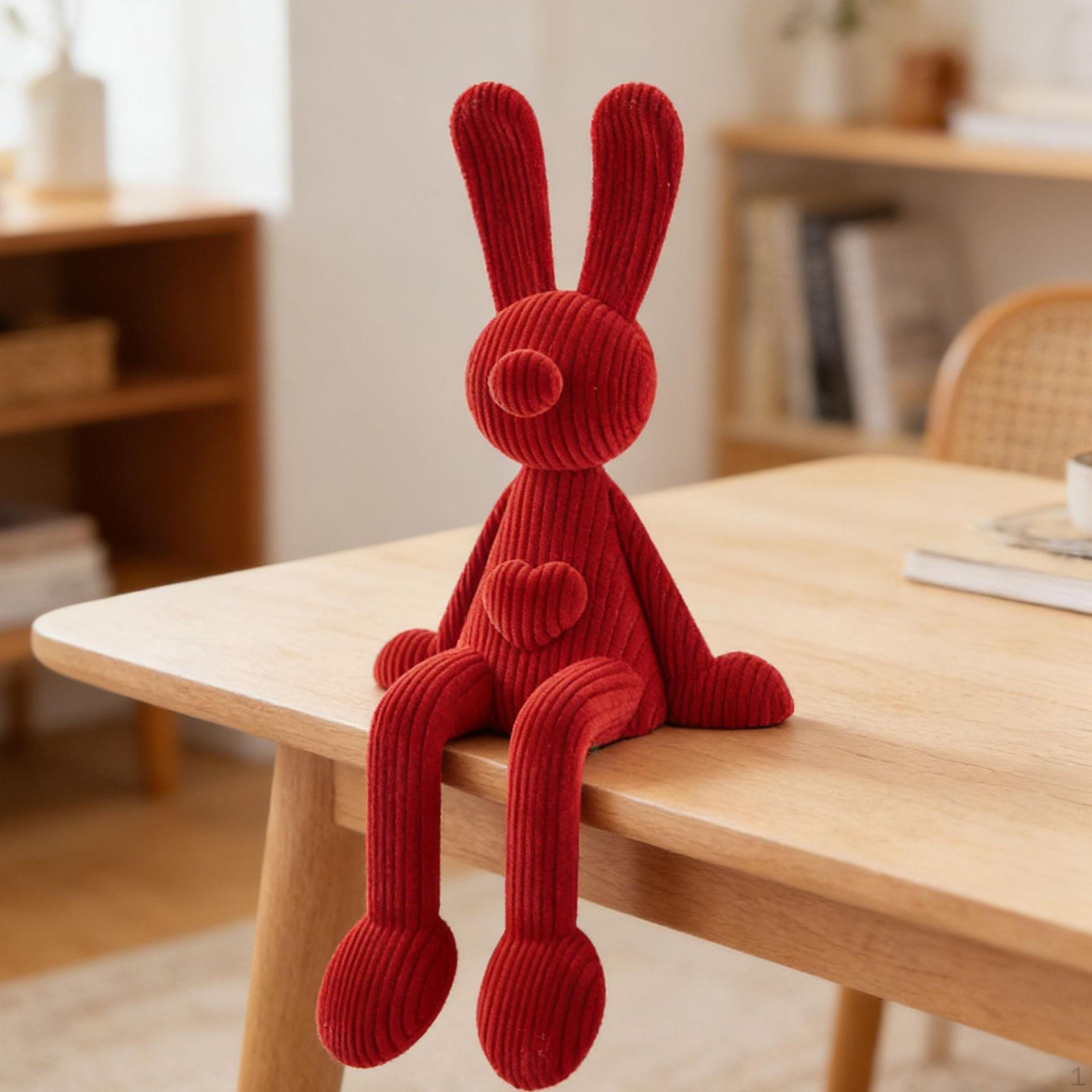 Sitting Figurine Bunny Centerpieces Crafts Resin Abstract Art Collectible for Hotel Bar Counter beige