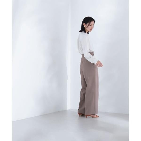 Natural Beauty Basic Trimmed Beige Women's Two-Tone Blouse,