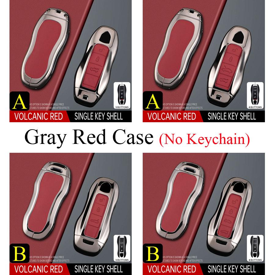 

Zinc Alloy + PU Leather Car Key Case Cover Keychain For Porsche Panamera Spyder Carrera Macan Boxster Cayman Cayenne 911 970 981 B Style ( 3 Buttons