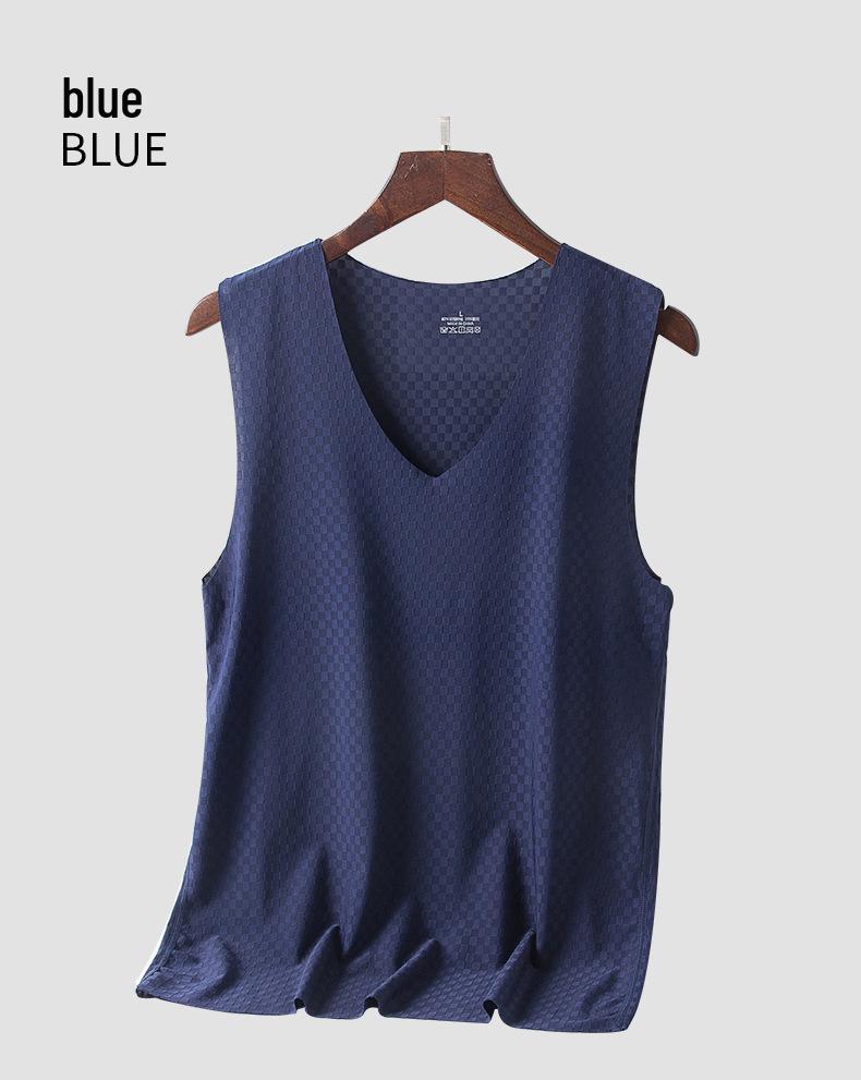 Men's Quick-Drying Slim Fit V-Neck Mesh Ice Silk Summer Tank Top