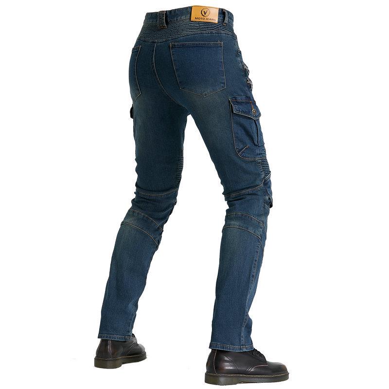 Blugi de motocicletă pentru bărbați Stil 07 cu echipament de protecție - Picior drept, Croială largă, Anti-cădere, Pantaloni off-road