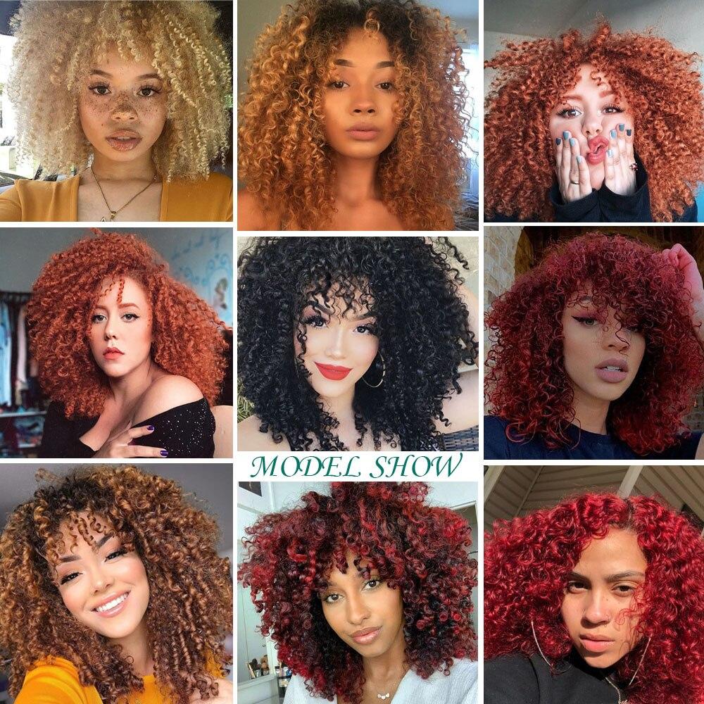 MISSQUEEN Short Afro Kinky Colly Wigs for Black Women African Cosplay Wigs Blonde Brown High Temperature Heat Resistant Fiber