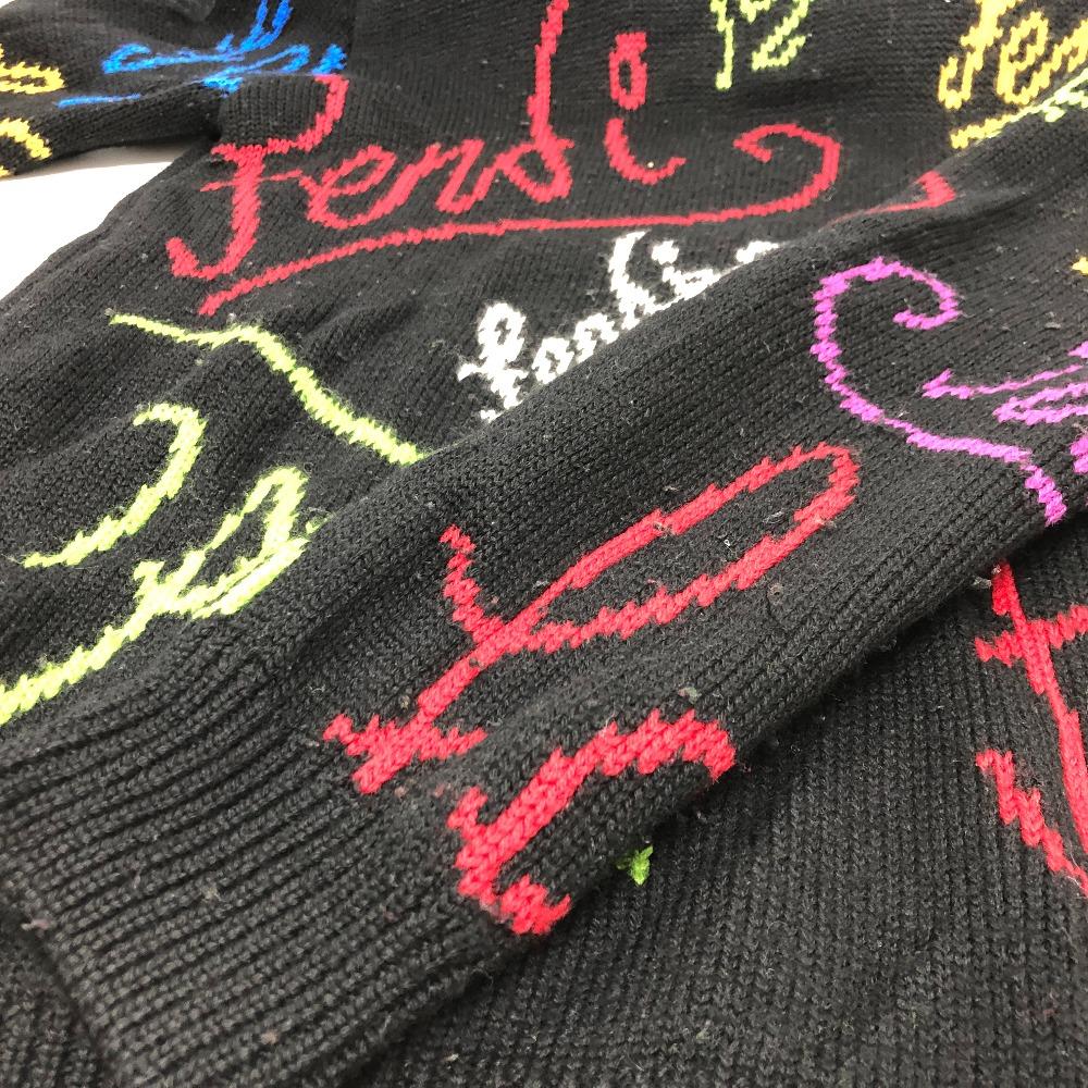 Fendi FZY463 AH3E 21AW Logo Multicolore ARTIST ALLOVER Crew Neck Top Sweater