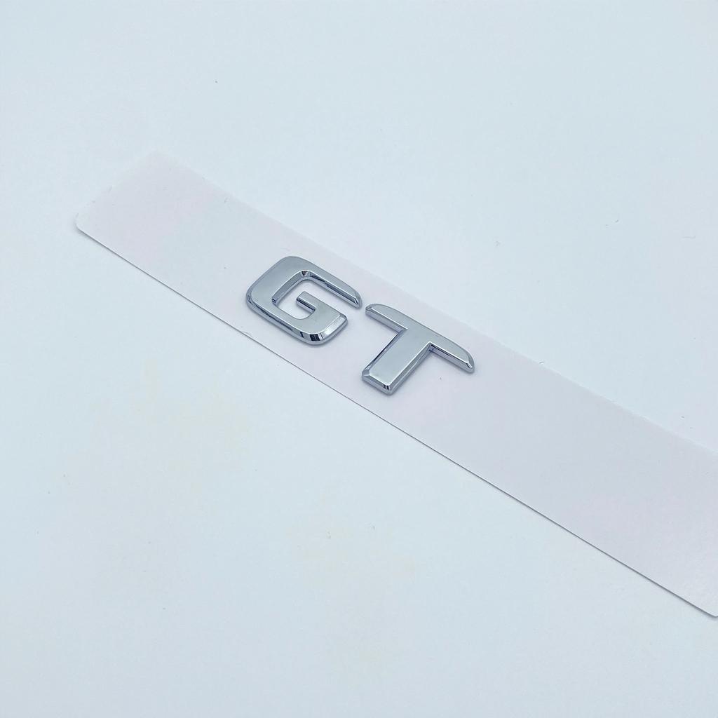 HXBQK1 3D Flat Letters ABS Emblem GT GTC V8biturbo for Mercedes Benz AMG Car Trunk Lid Nameplate Badge Logo Sticker Chrome Glossy Black