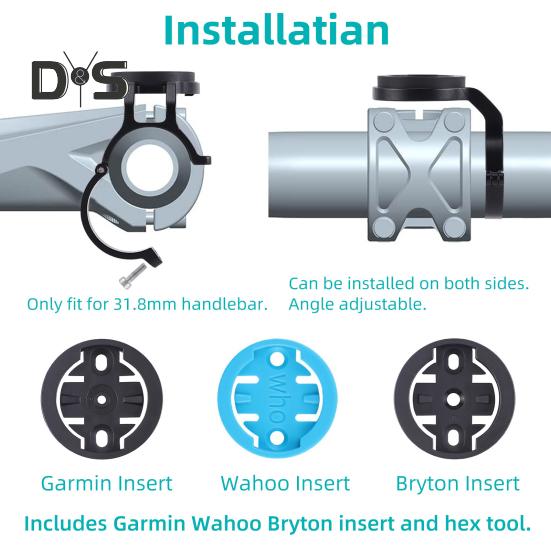 Bike Computer Mount Heavy Duty Aluminum Alloy Lightweight Universal Mountain Road Bike Handlebar Computer Holder Cycling Bike Accessories