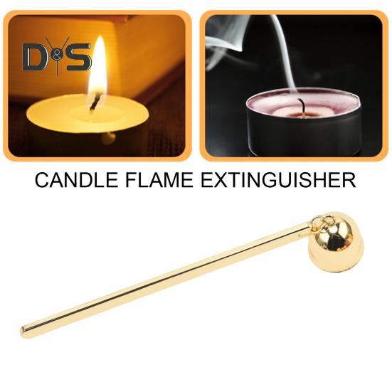 Klokkelysslukker med langt håndtak i polert rustfritt stål Telys stearinlys Veke Flamme Snuffer Sette ut stearinstopper Stearintilbehør