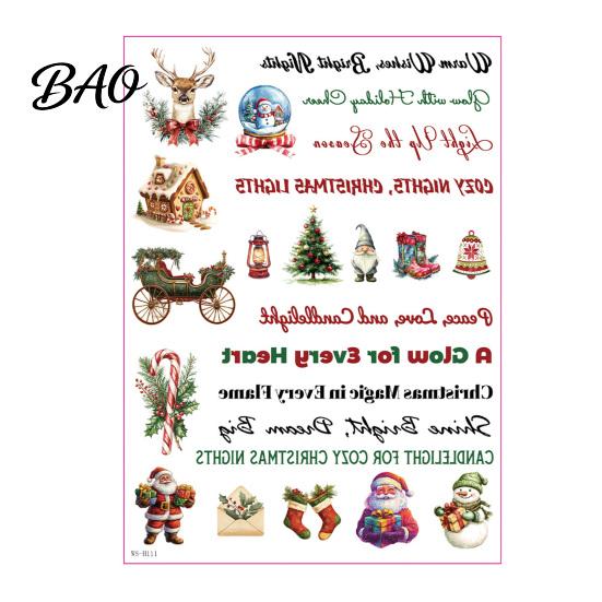 Easy Apply Candle Stickers Christmas Transfer Stickers, DIY Holiday Craft Supplies, Waterproof Atmospheric Home Decor Decorative Decals for Making And