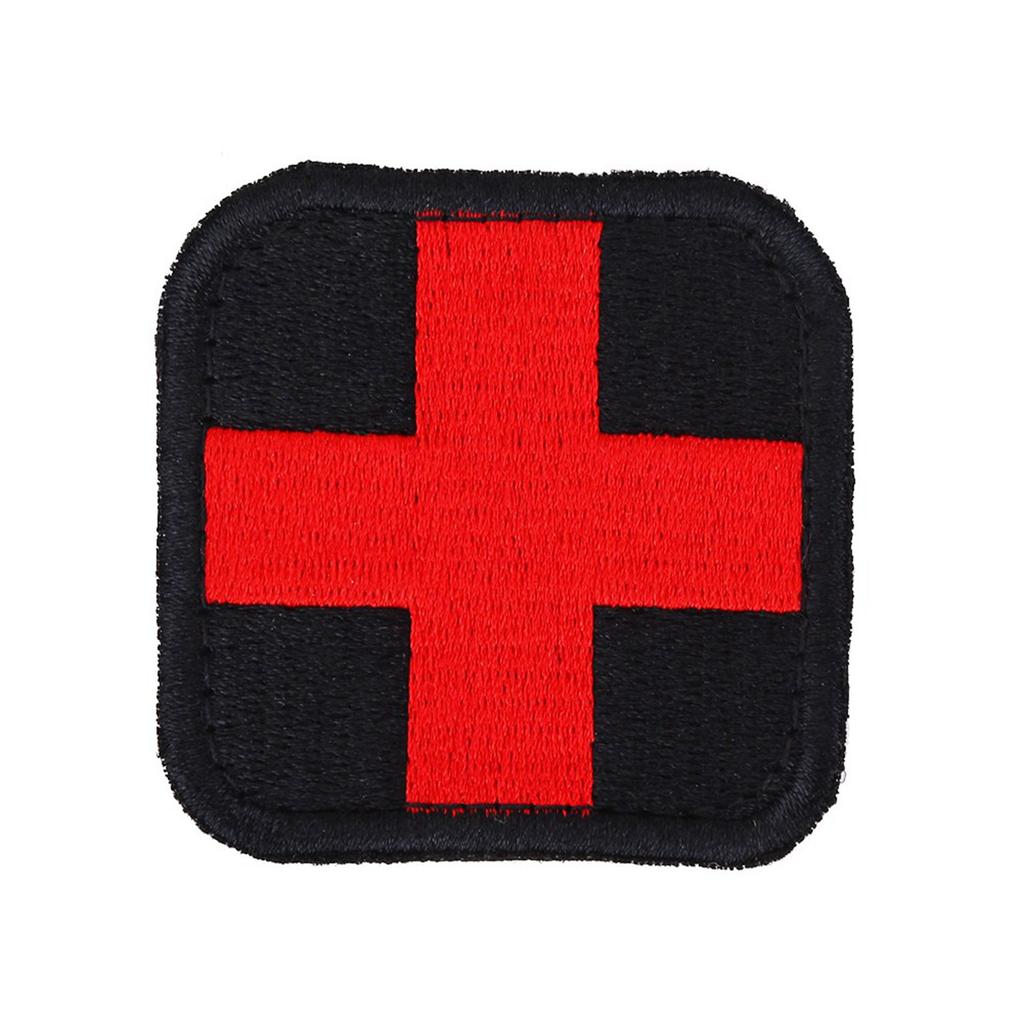 Medical Cross Embroidered Patch Hook&Loop Embroidery Applique Badge On Clothing Bag Hat(#2)