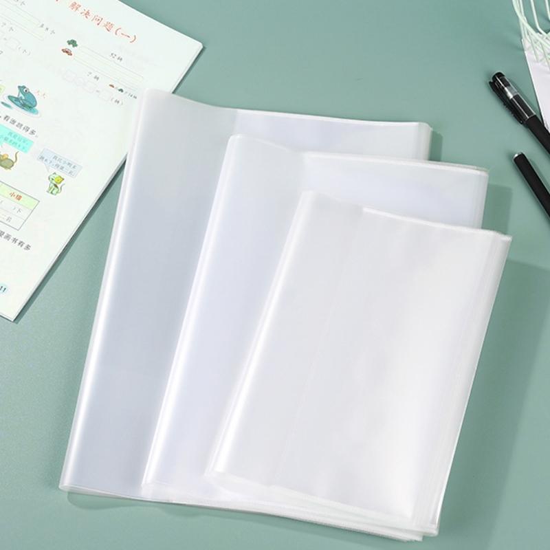 10PCS Clear Plastic Book Wraps Book Covers for Students Water Resistant Friendly Design Textbook Protectors