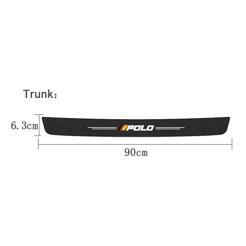 Car Door Sill Trim Anti kick Stickers Pedal Guards for Volkswagen VW Polo Trunk Threshold Protective Decals Strip Tape Decor