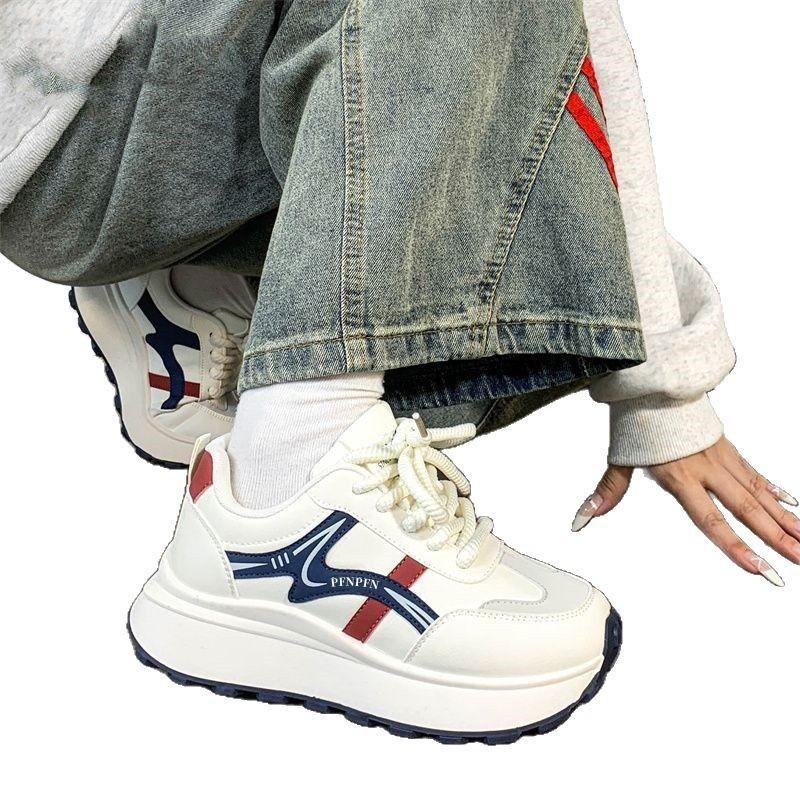 Platform sneakers women's original design versatile 2025 spring and autumn new versatile retro height-increasing dad shoes ins tide