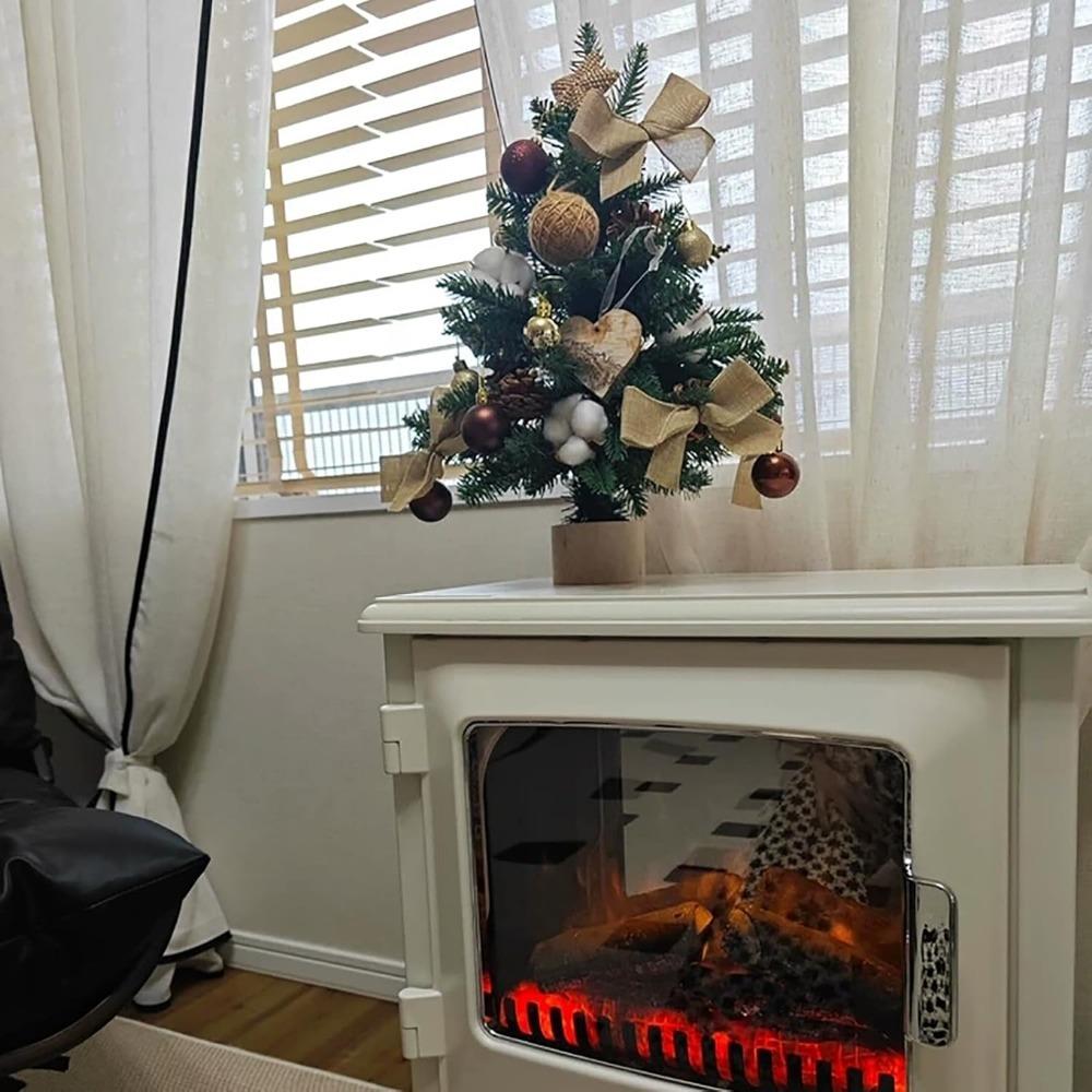 Christmas Tree Christmas Decorations Indoor Arbol De Navidad Con Luces Small Christmas Tree with Lights Warm Wooden Base for Christmas Decor Home