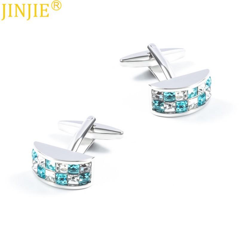 Spot New High-end Rectangular Crystal Inlaid Cufflinks Men s French Wholesale CS-0010