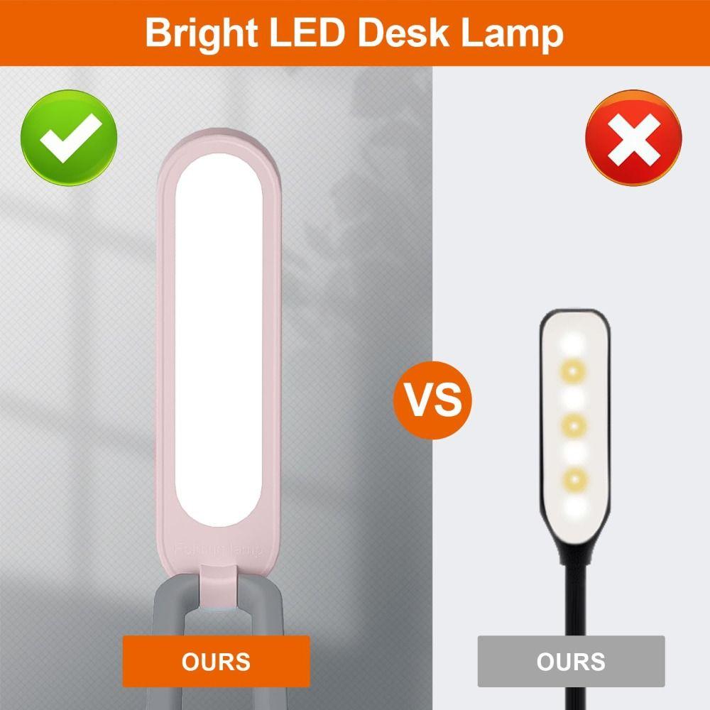 Foldable LED Desk Lamp 3 Brightness Dimmable Reading Lamp Portable Eye Protection Light