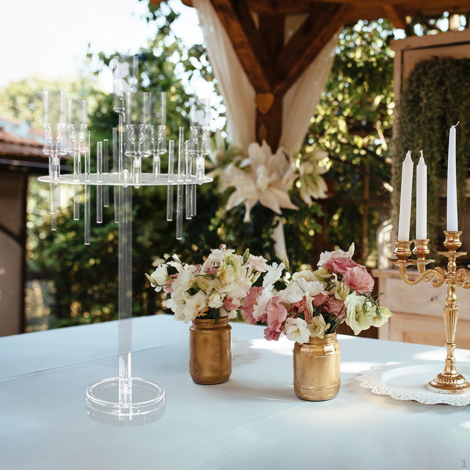 

Акриловый канделябр, центральный элемент, подставка для свечей, прозрачный держатель для светодиодных свечей, день святого Валентина 80cm