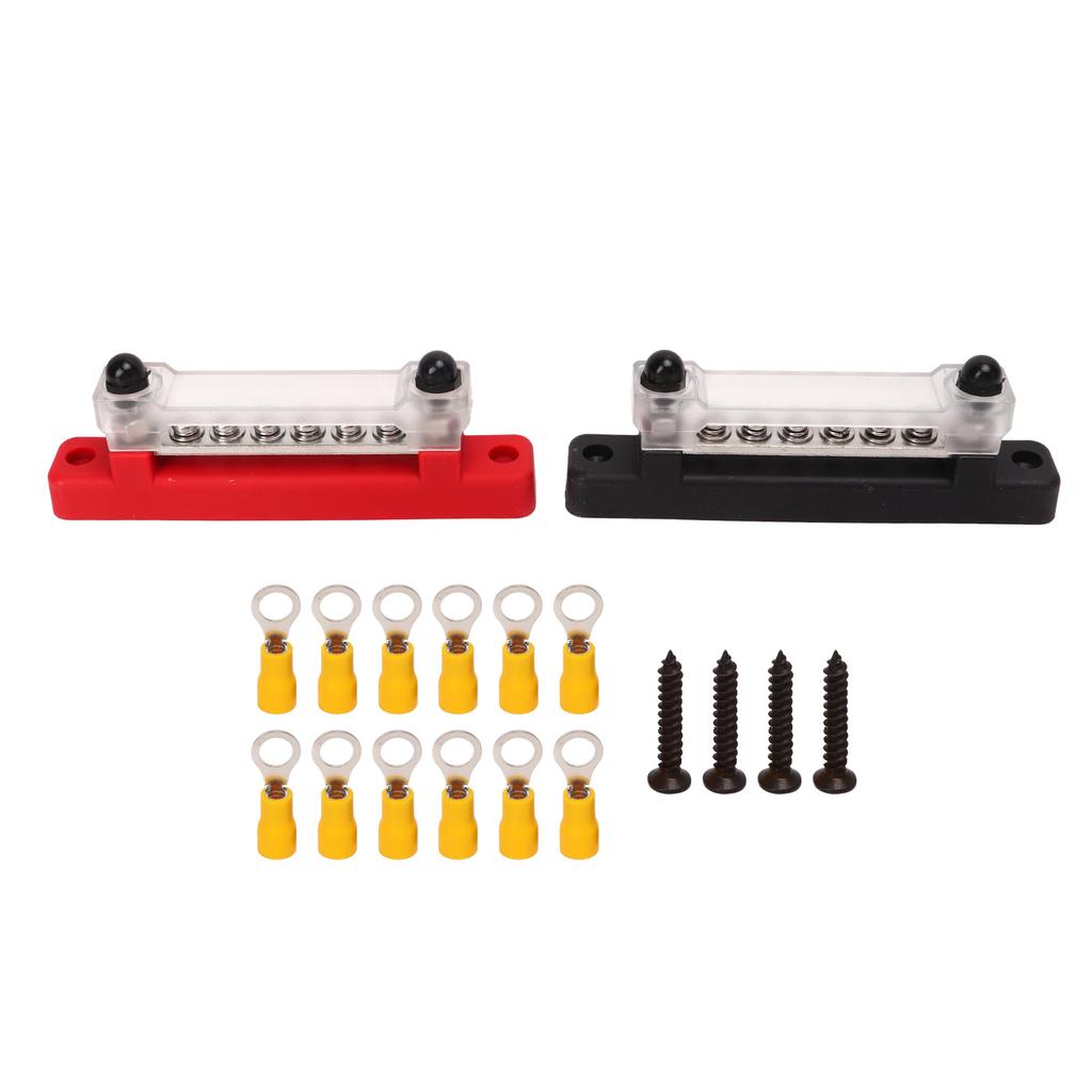 48V 150A 6 Terminal Bus Bar 2 Studs Battery Terminal Distribution Block with 12 Terminals for Car RV Boat