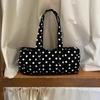 New Korean Cute Style Black and White Polka Dot Large Capacity Shoulder Bag Casual Versatile Travel Handbag Female