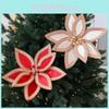 Synthetic Velvet Christmas Flower Stick With Red Or Gold Border For Festive Centerpieces