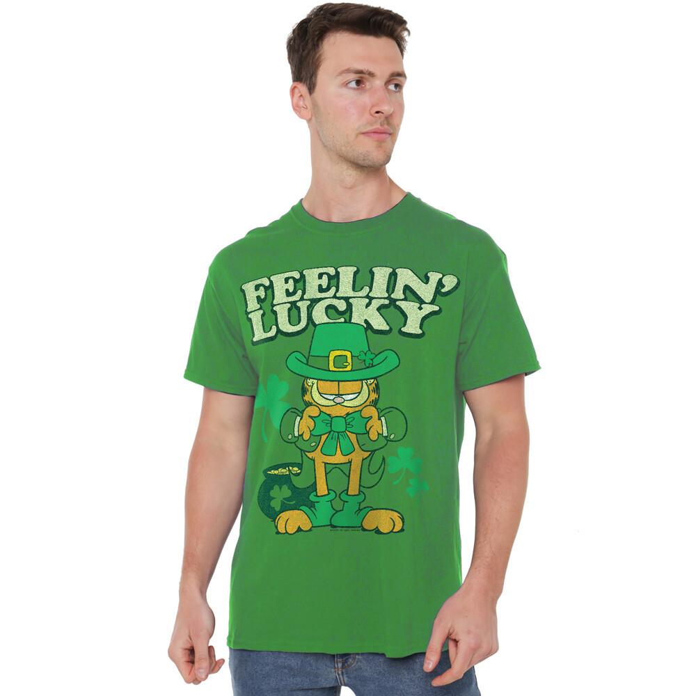 Garfield Feelin Lucky T-Shirt S-4XL Kelly Green XXL