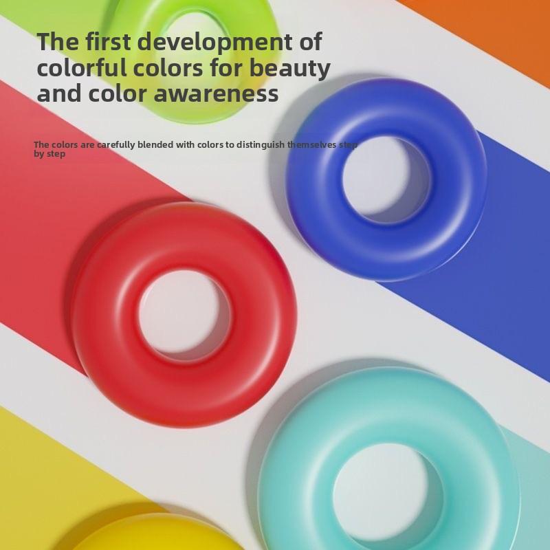 Children's Rainbow Toss Early Learning Educational Toy for 1 to 2 Year Old Babies Stacking Fun Ring