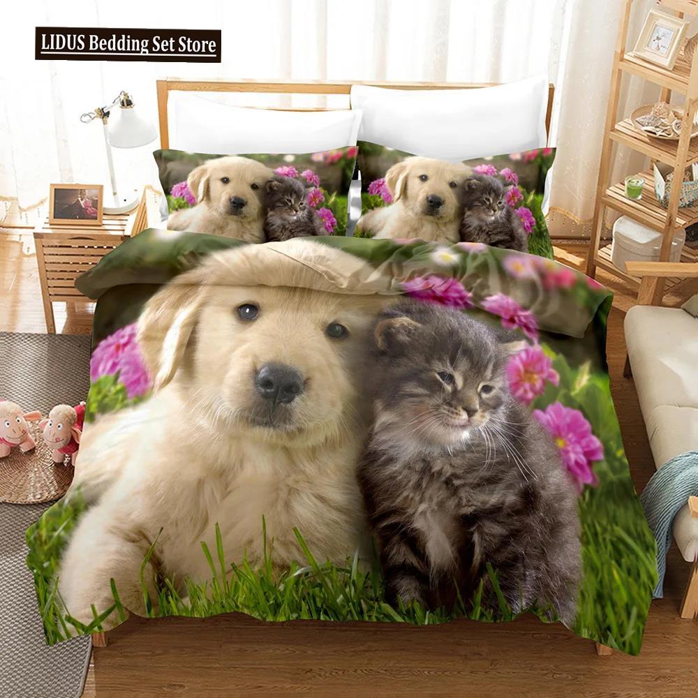 

Пододеяльник-комфортер для собаки Твин Детский Милый Постельный Комплект Мультяшный Узор Щенка Комплект Пододеяльника 3D Чехол для Одеяла/Комфортера Наволочки EU single(135x200cm)