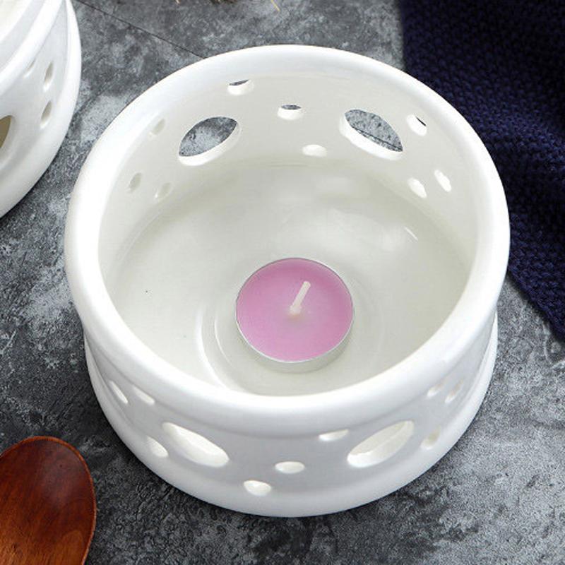 Hollowed-out Design Ceramic Stew Bowl  Heat Preservation Stew Bowl Candle Heater
