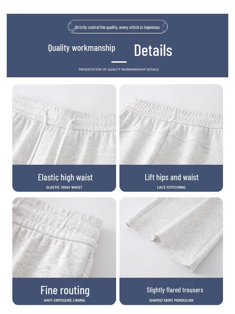 Douyin Women’s Winter Fleece-Lined Micro Flare Sweatpants - 2024 High Waist Slimming Wide Leg Horseshoe Pants