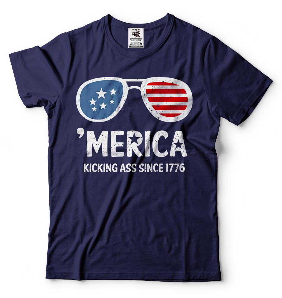 Merica T-shirt USA 4th of July T-shirt Independence Day Fourth of July Tee 4XL